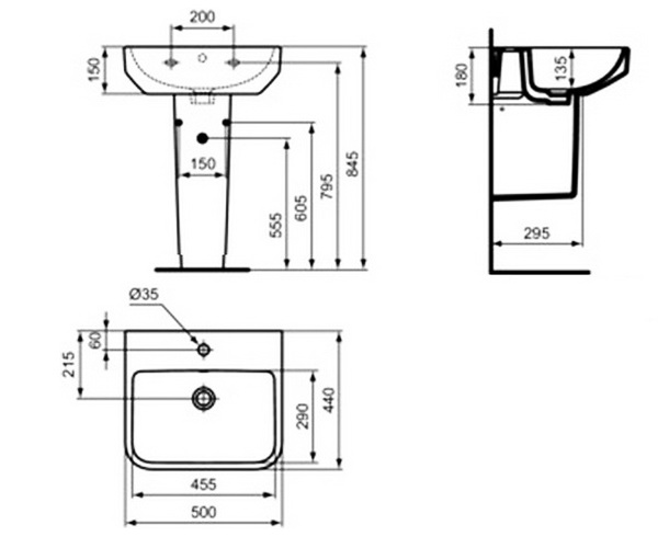 раковина IDEAL STANDARD I.LIFE 50